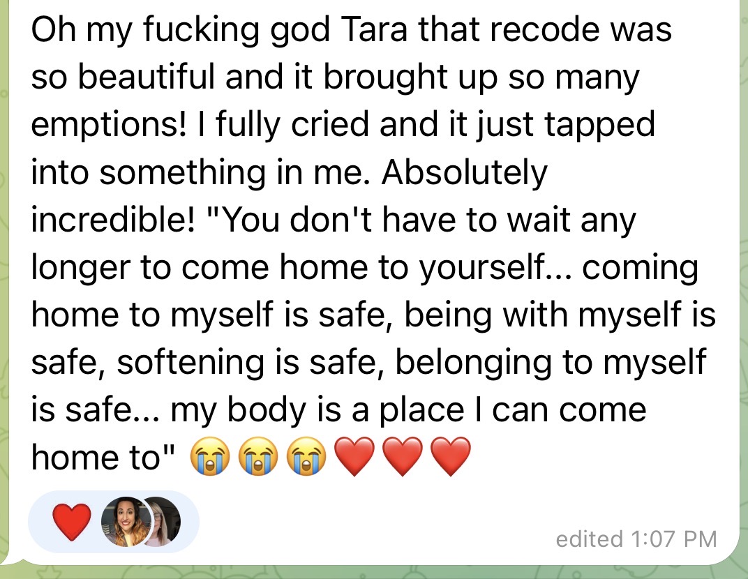 RECODE testimonial screenshot