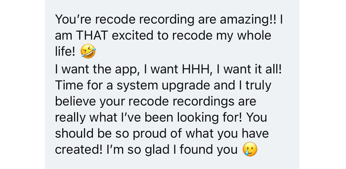 RECODE community testimonial