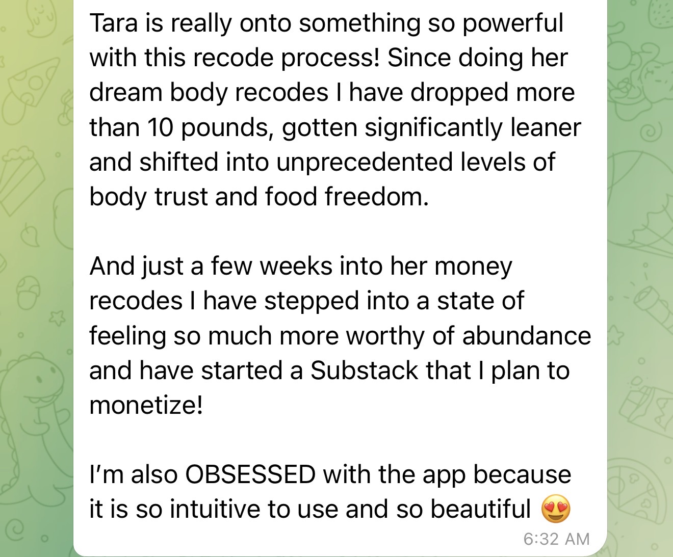 RECODE testimonial screenshot