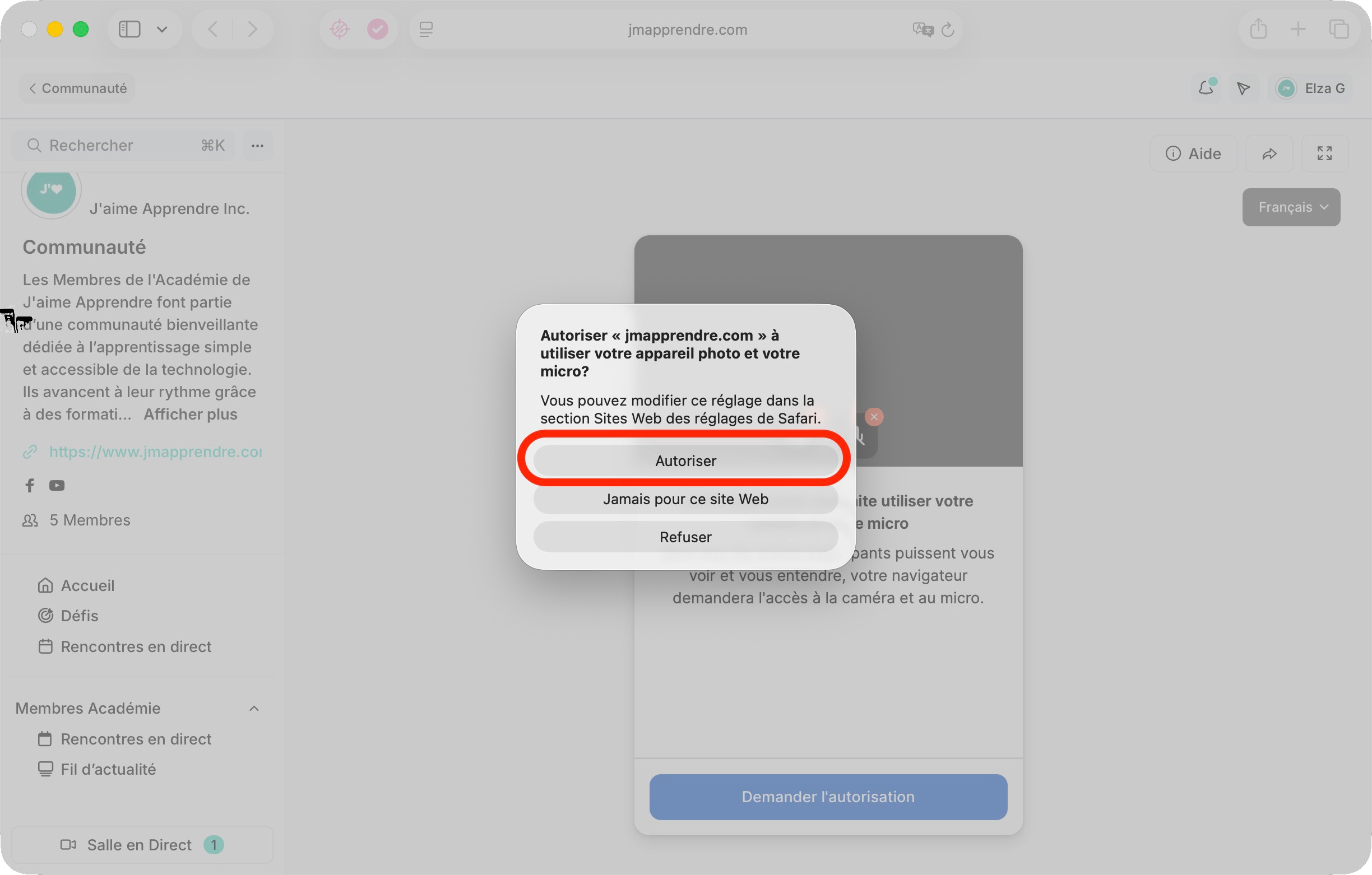 Confirmation d'autorisation
