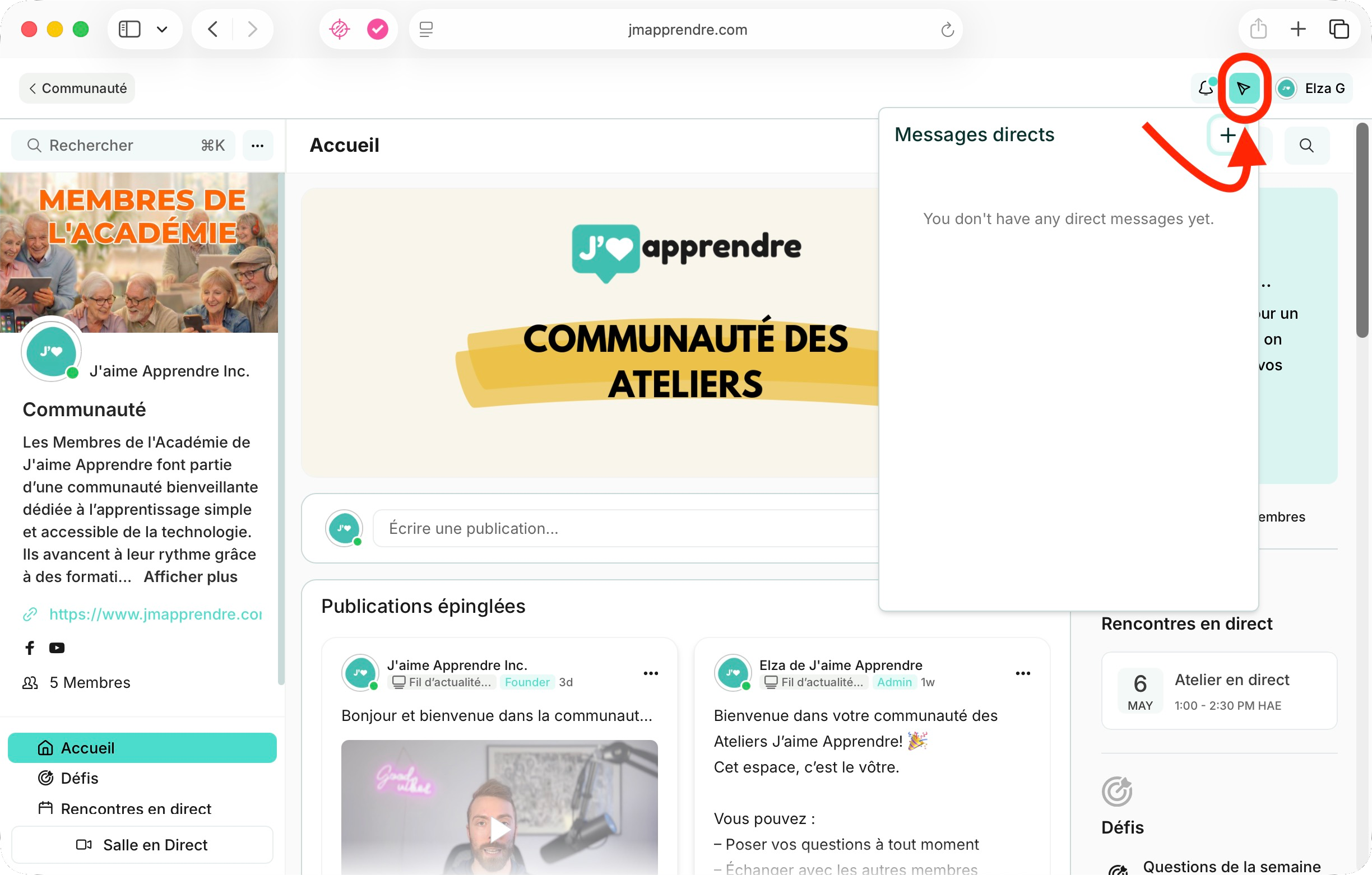 Icône messages privés