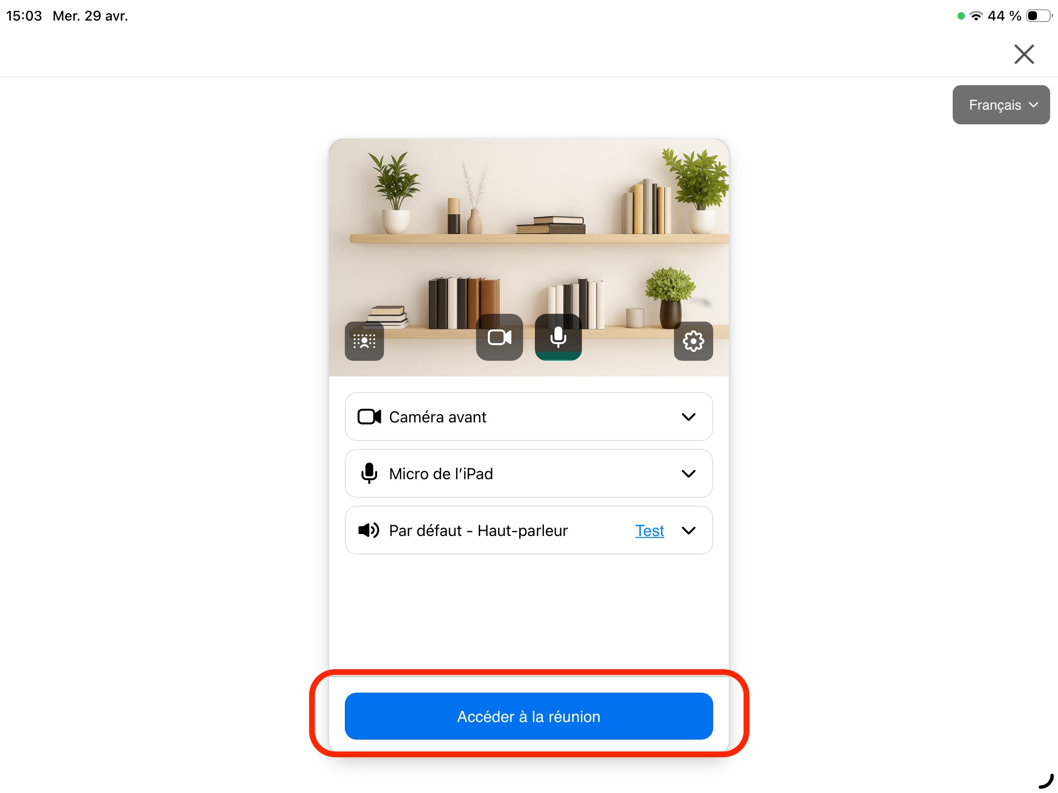 Micro et caméra activés