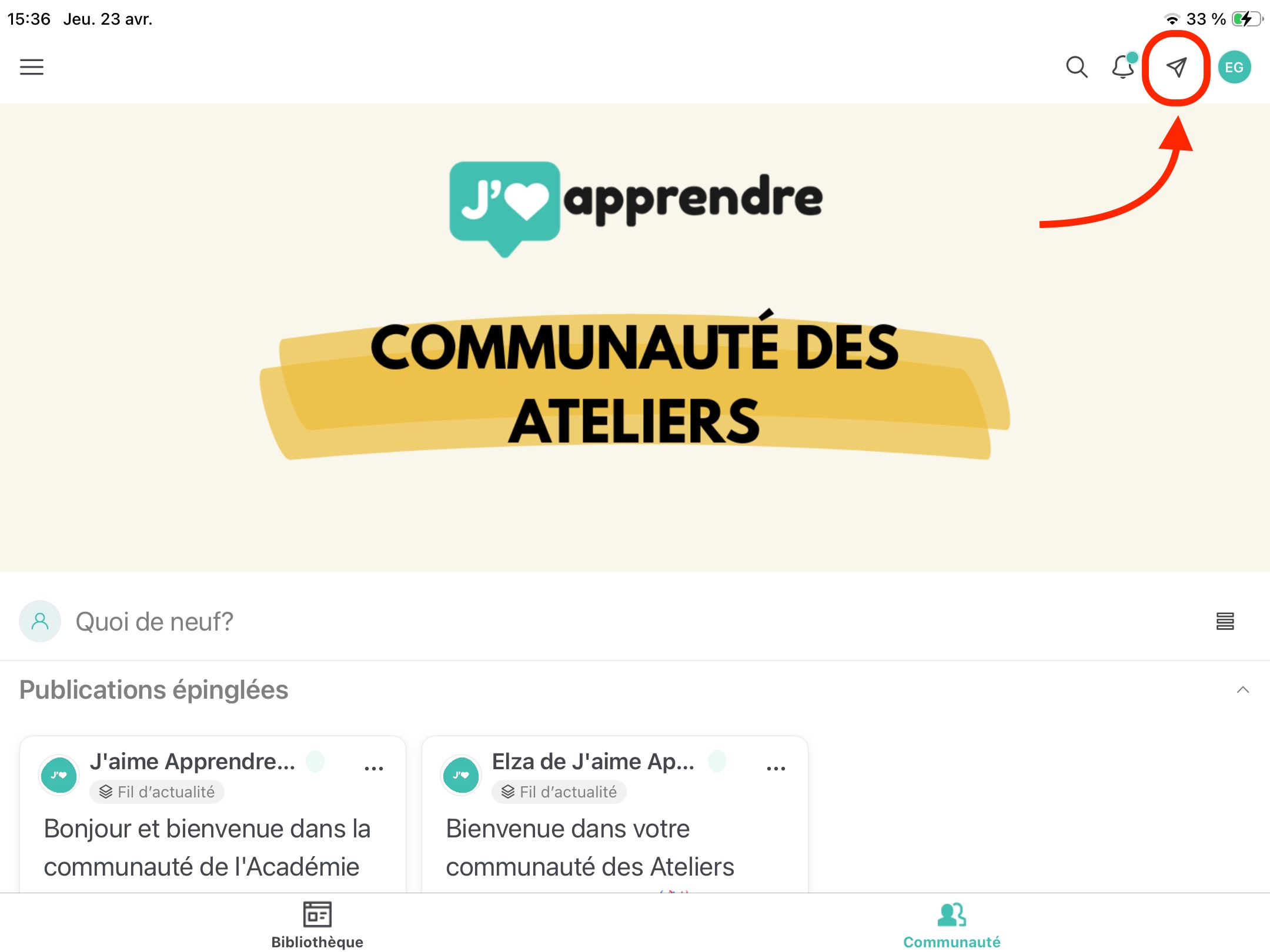 Icône messages privés
