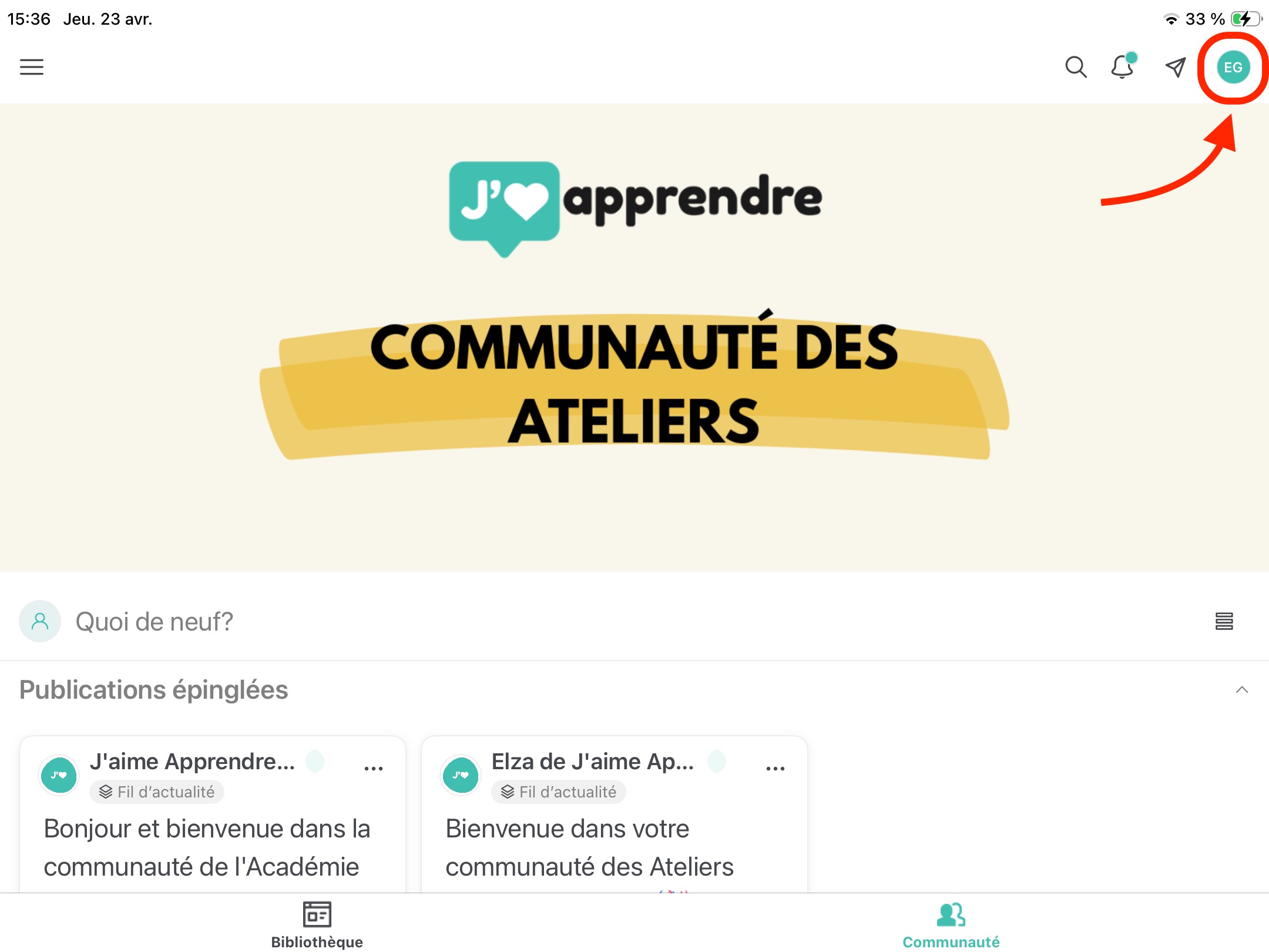 Icône du profil
