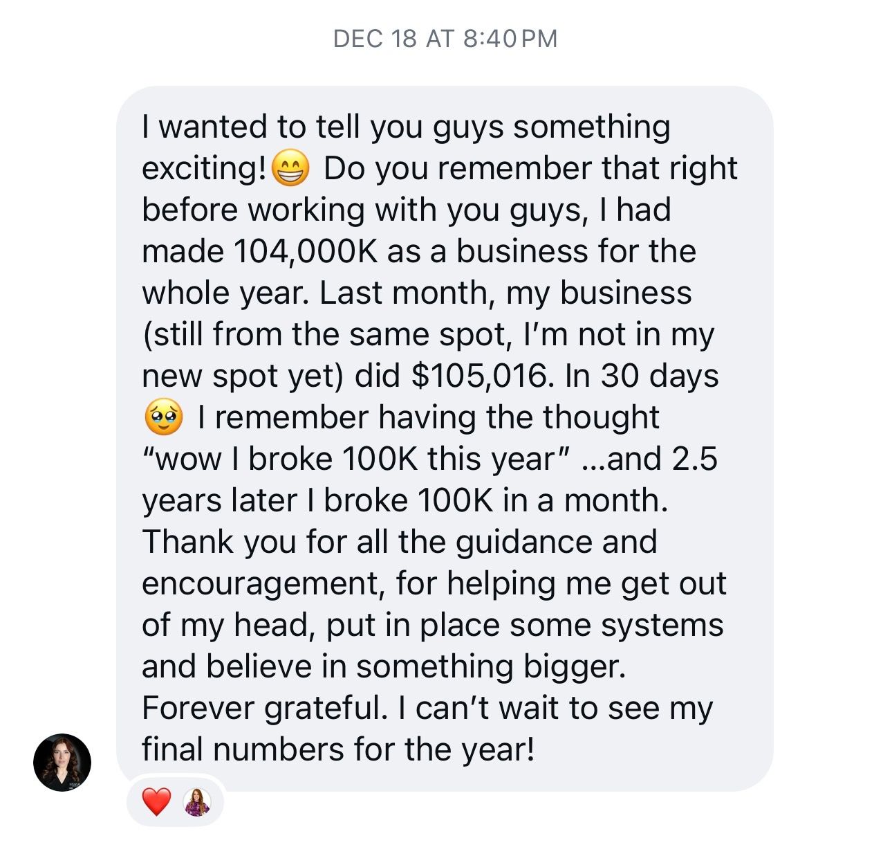 Client results