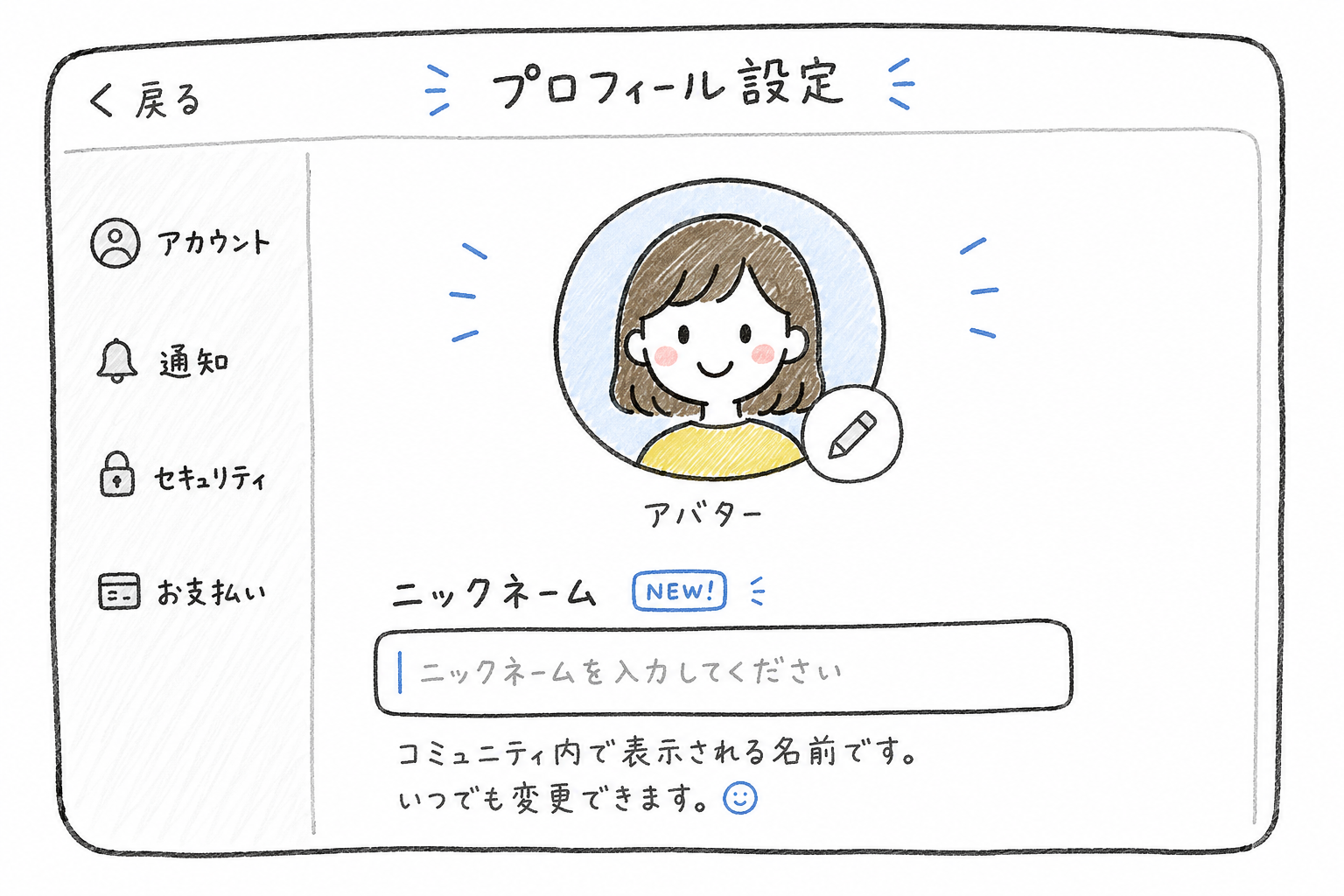 ニックネームを登録できるのは大きなアップデート