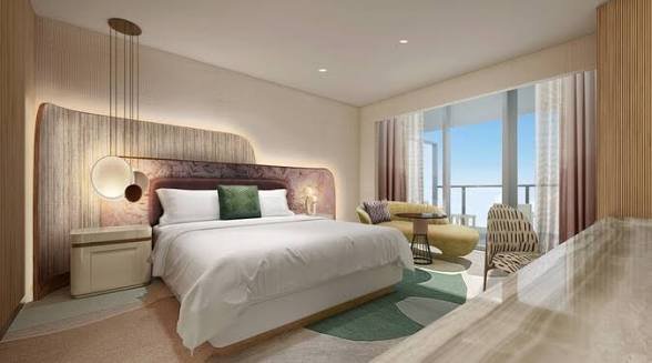 Guest room with private balcony at Pier Sixty-Six