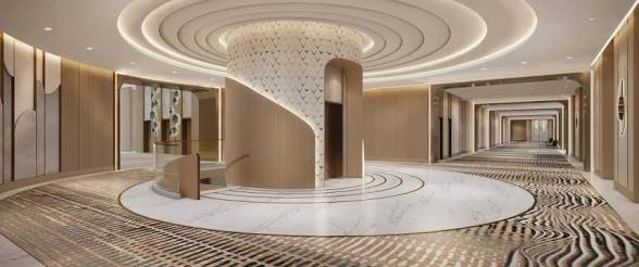 The event-level corridor and lounge at Pier Sixty-Six