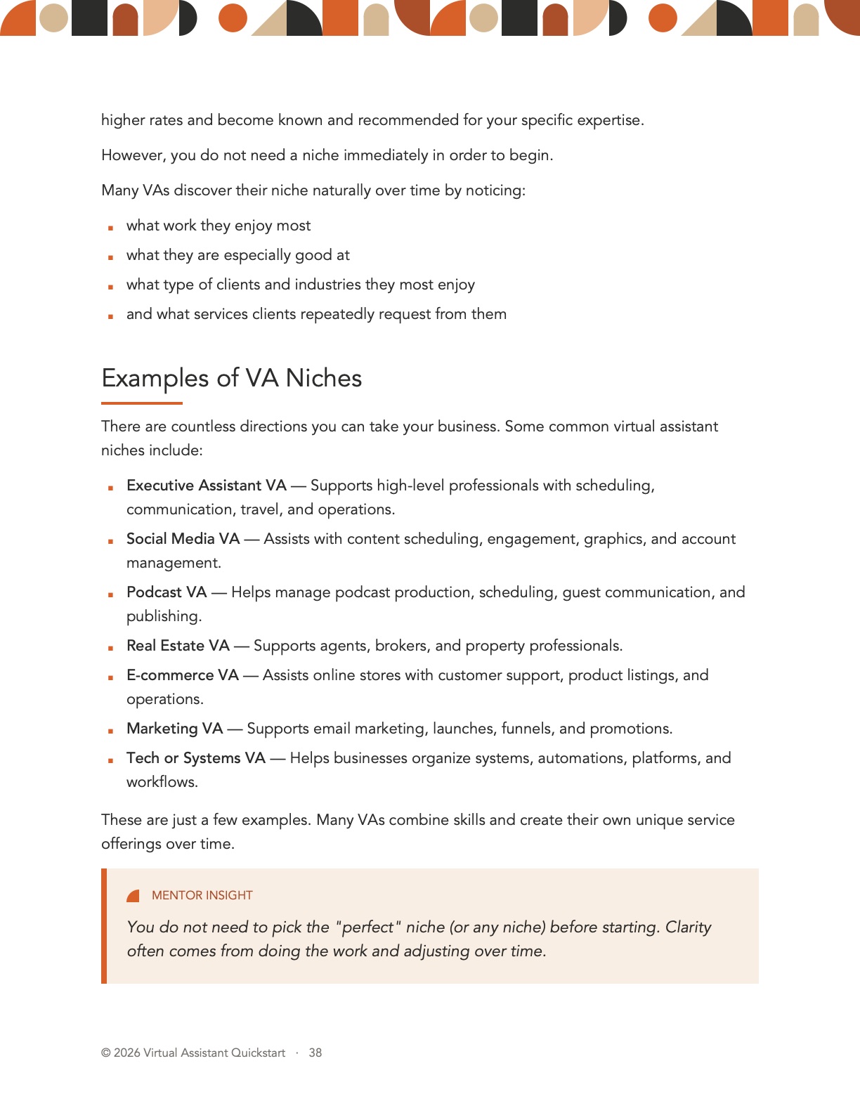 A lesson page from Module 4 with a Mentor Insight