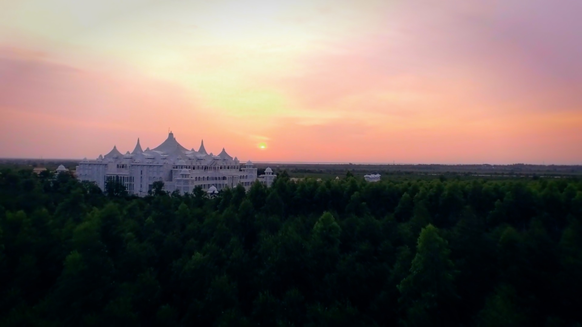 Ekam, India — the World Centre for Enlightenment at dawn
