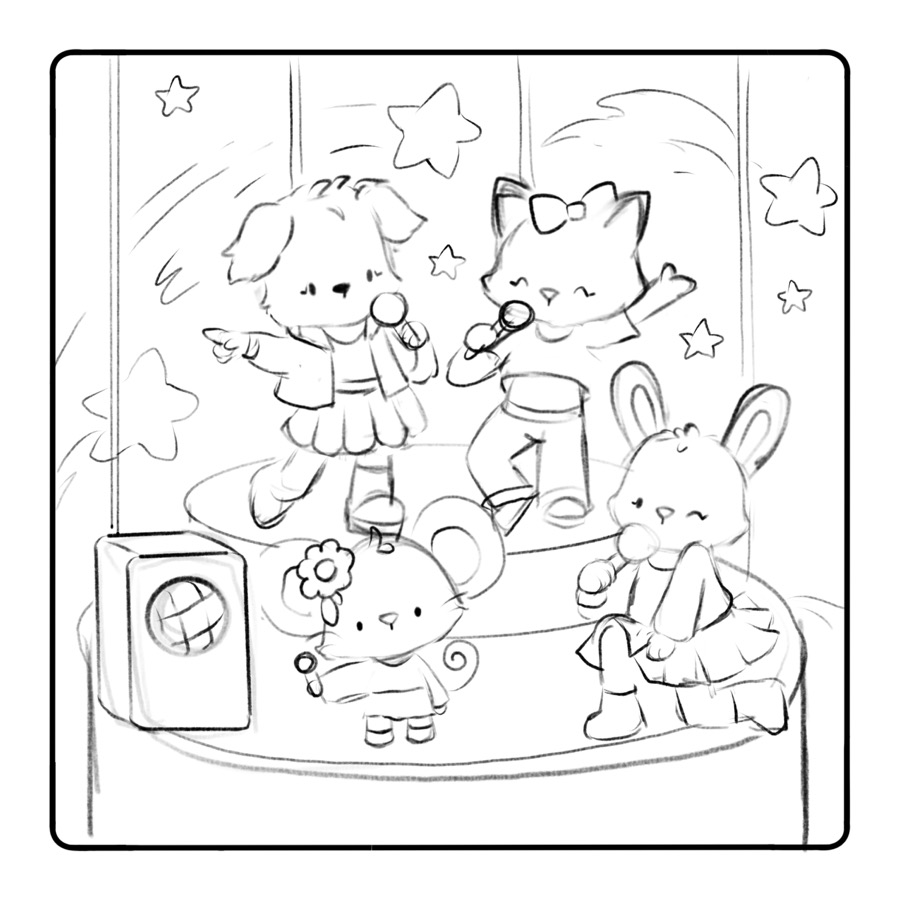 Early Comfy K-Pop page sketch 8