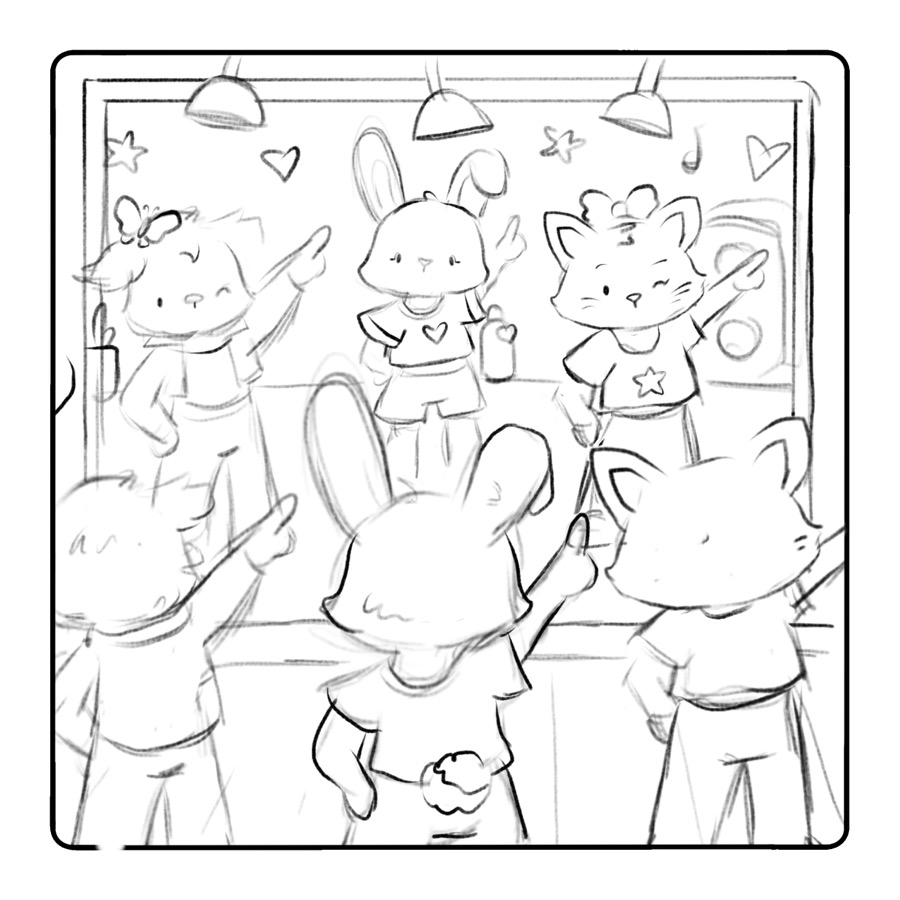 Early Comfy K-Pop page sketch 3