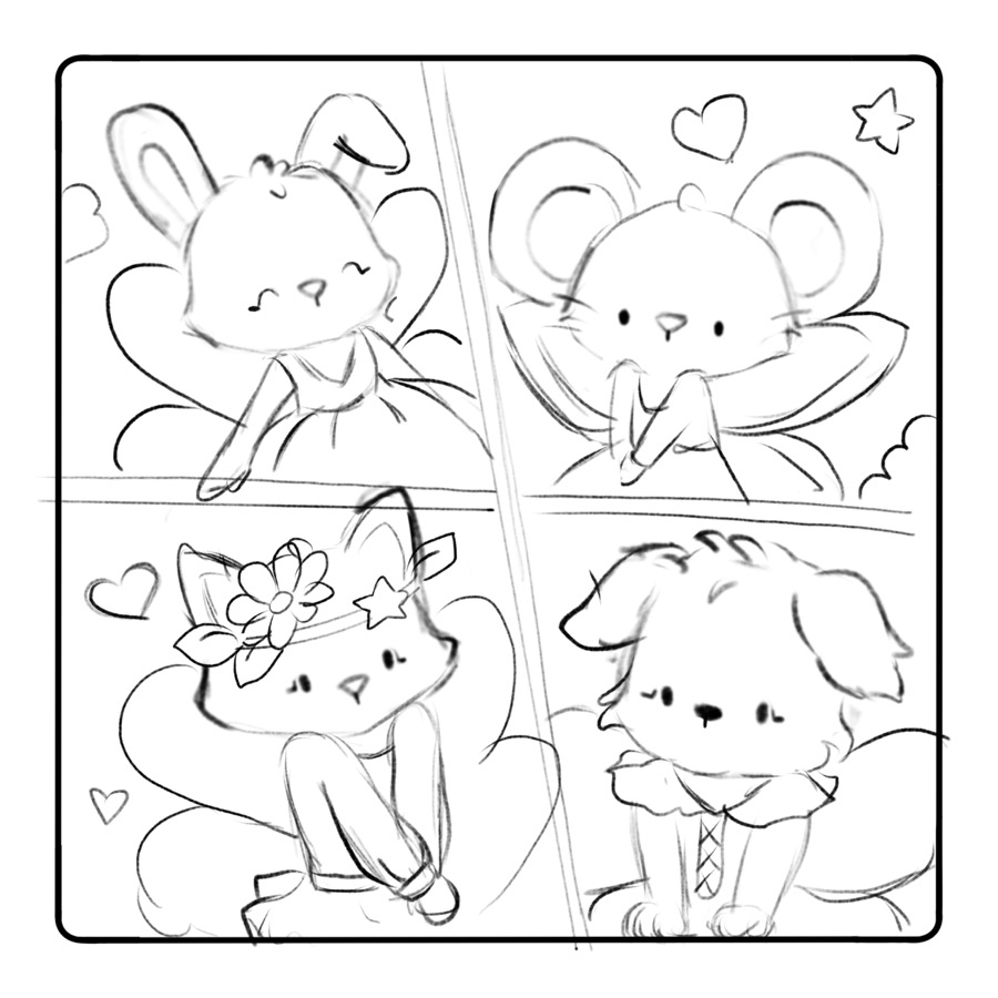 Early Comfy K-Pop page sketch 18