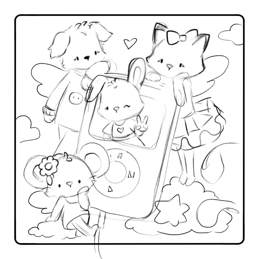 Early Comfy K-Pop page sketch 19