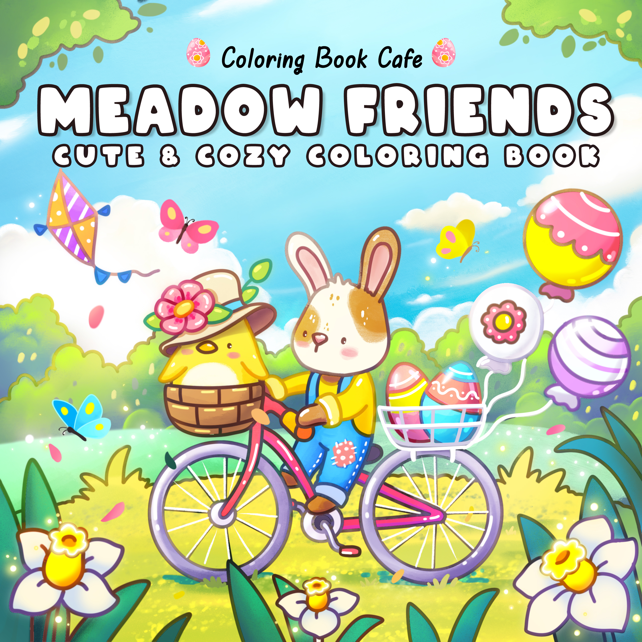 Meadow Friends cute and cozy coloring book cover