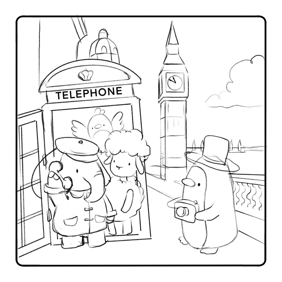 Early Comfy Travels page sketch 18
