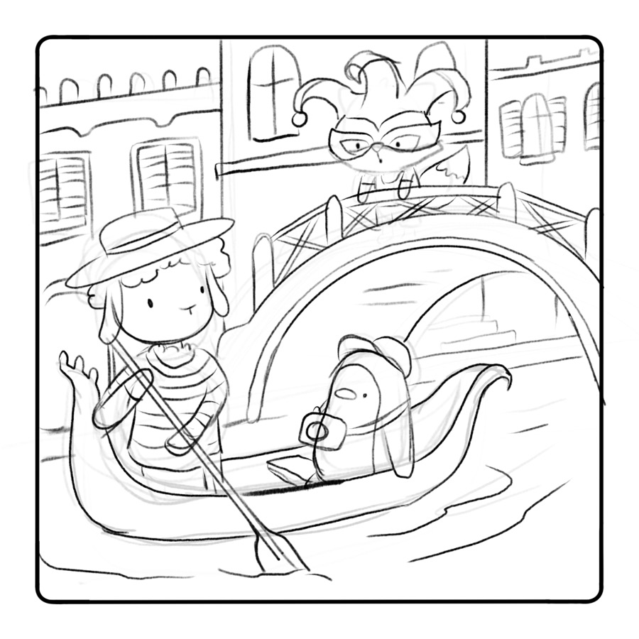 Early Comfy Travels page sketch 6