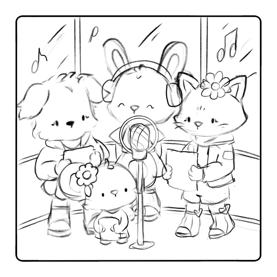 Early Comfy K-Pop page sketch 4