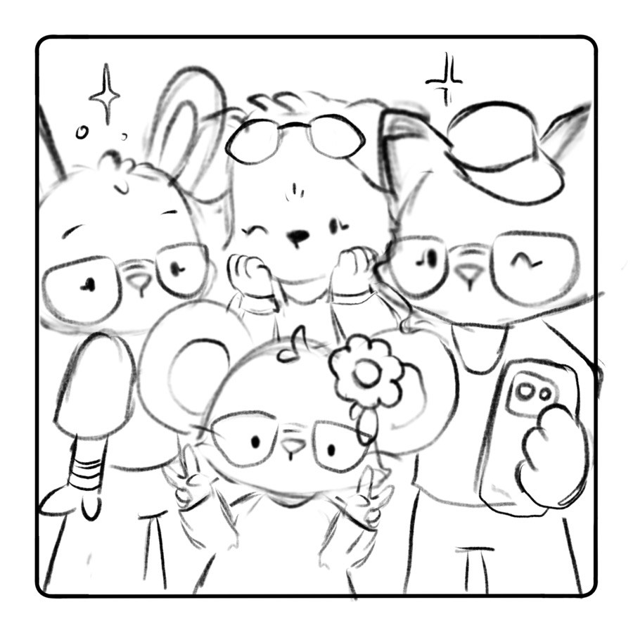 Early Comfy K-Pop page sketch 7