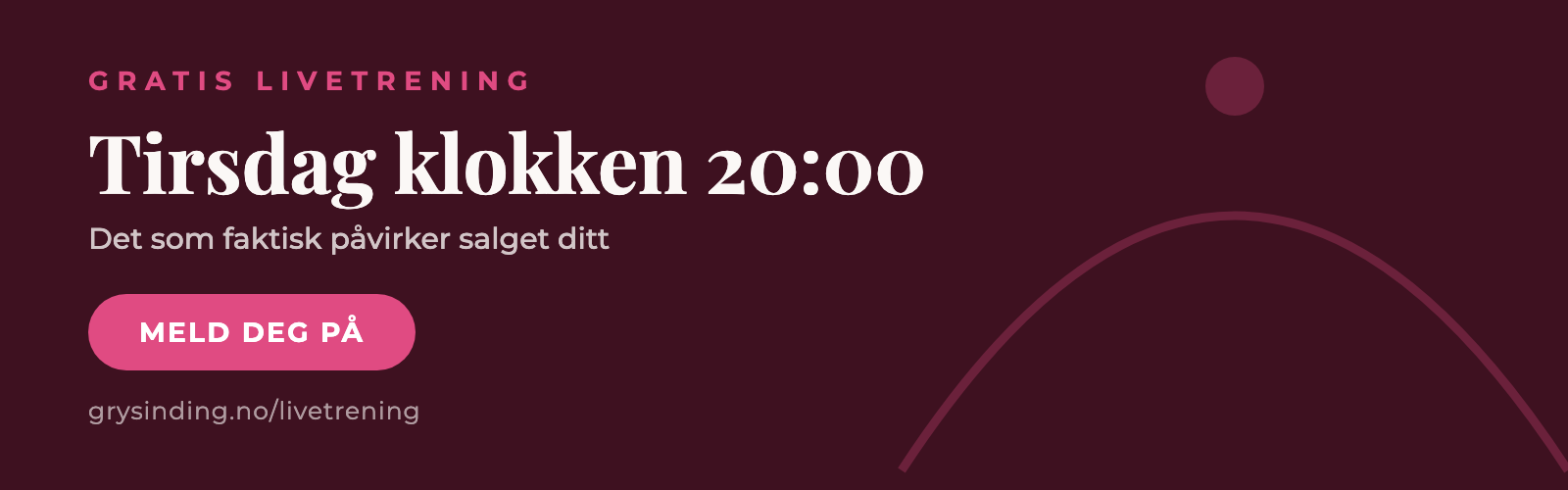 Gratis livetrening tirsdag klokken 20:00 — meld deg på