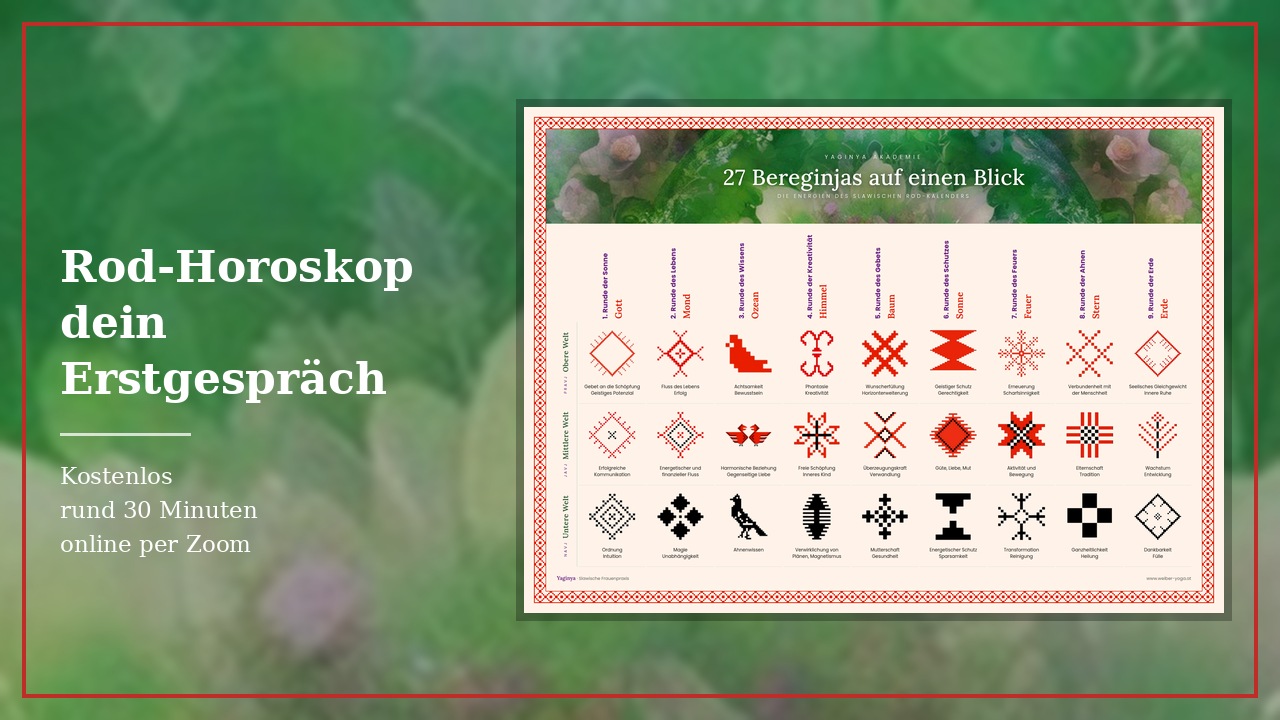 Die 27 Reihen des Rod-Horoskops auf einen Blick