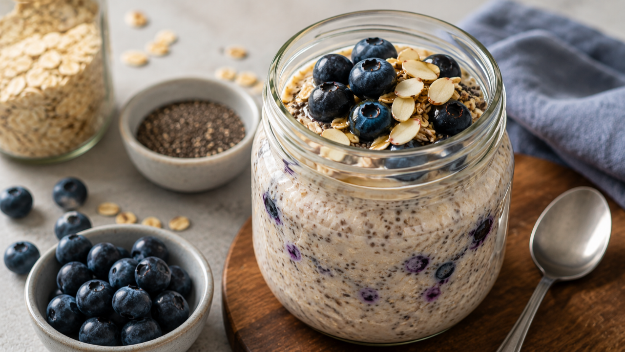 Blueberry Cheesecake Overnight Oats