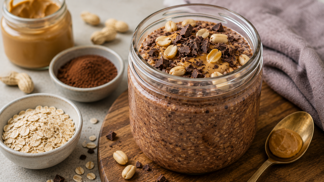 Chocolate Peanut Butter Overnight Oats