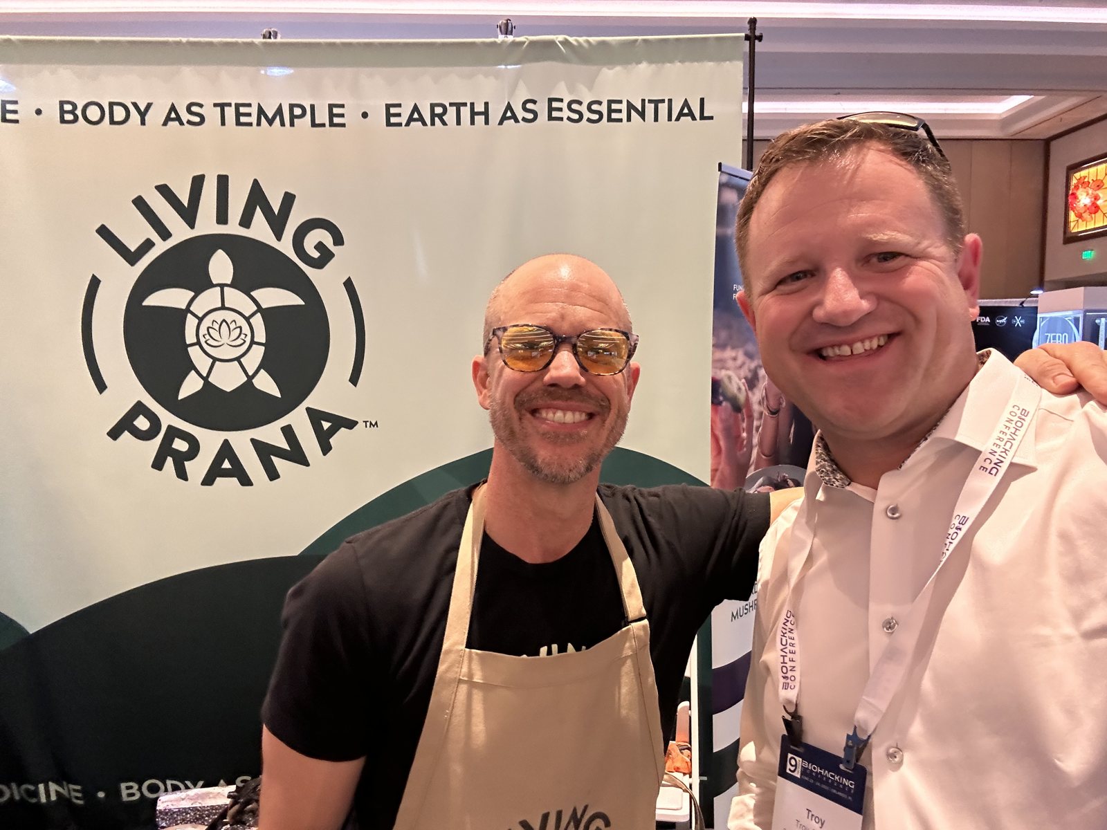 A moment at the Living Prana booth.