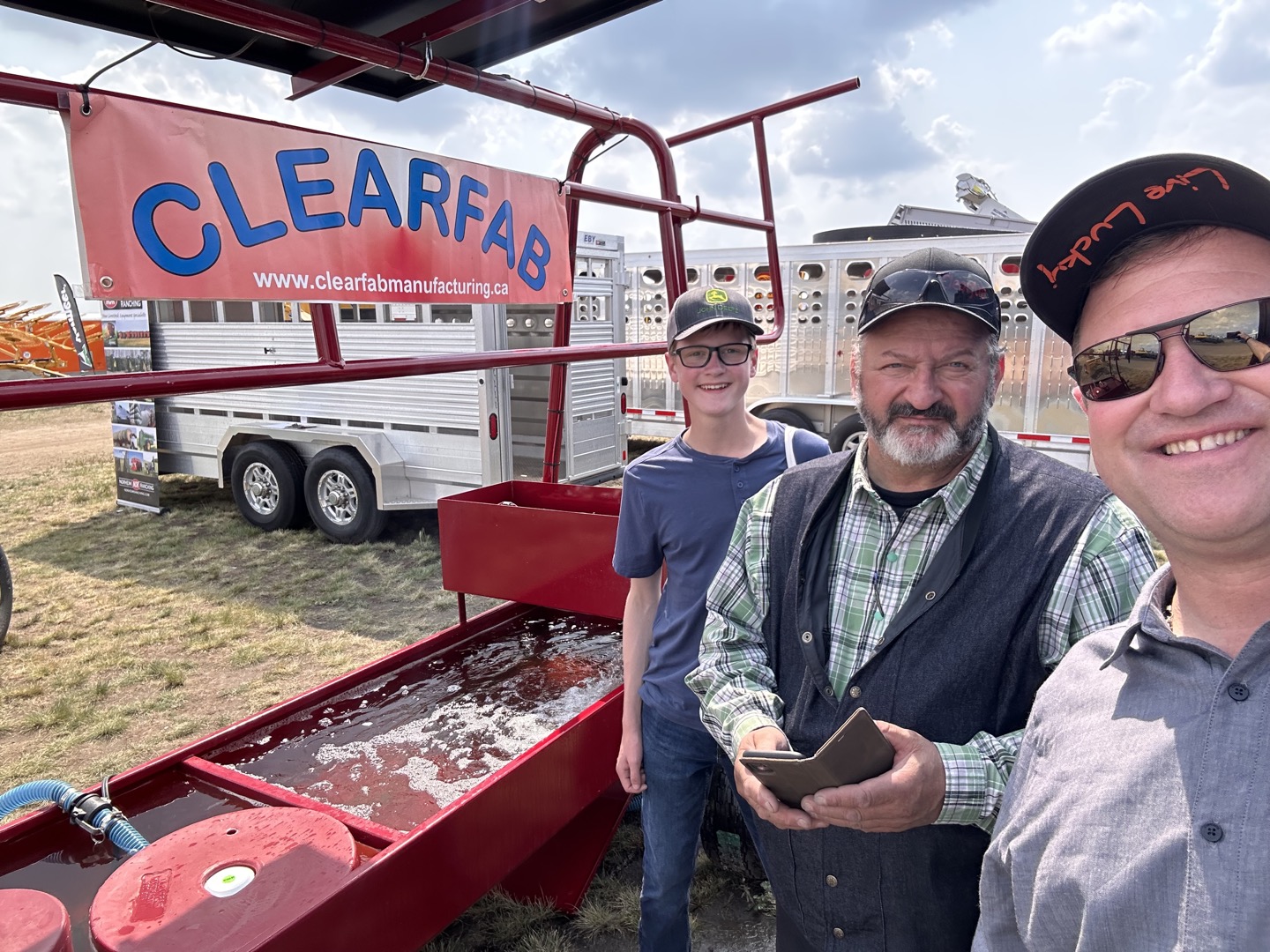 Connecting at the ClearFab Manufacturing display.