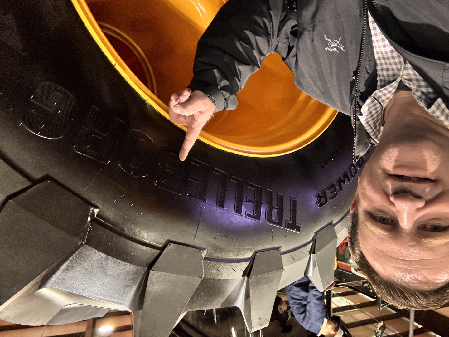 An up-close look at a Trelleborg agricultural tire.