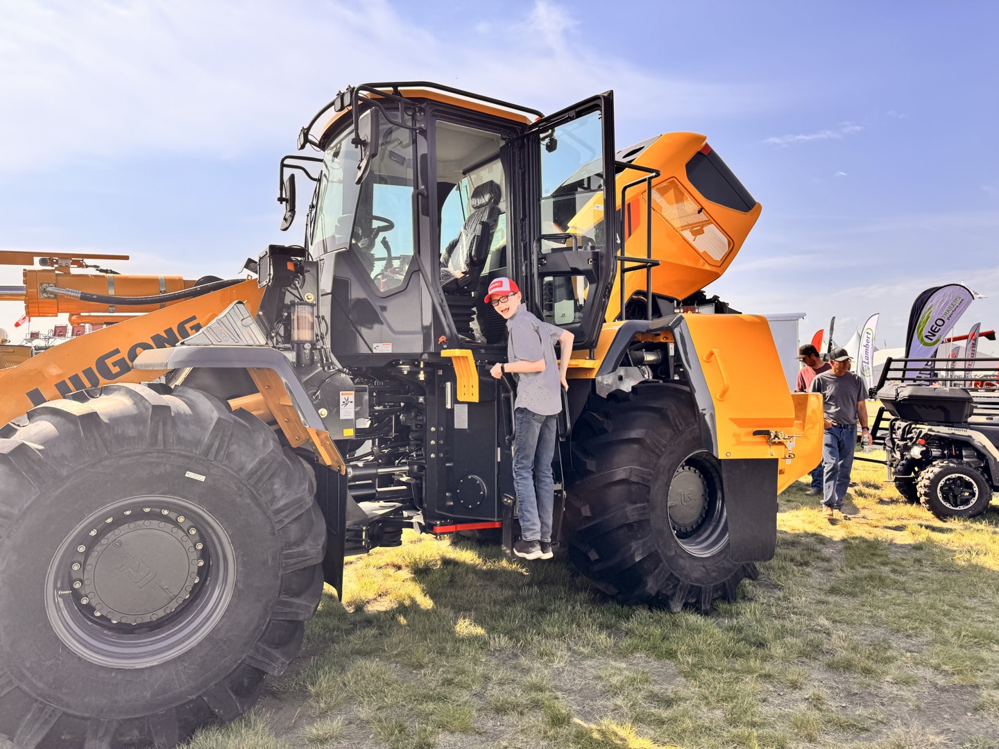 Exploring the LiuGong loader exhibit.