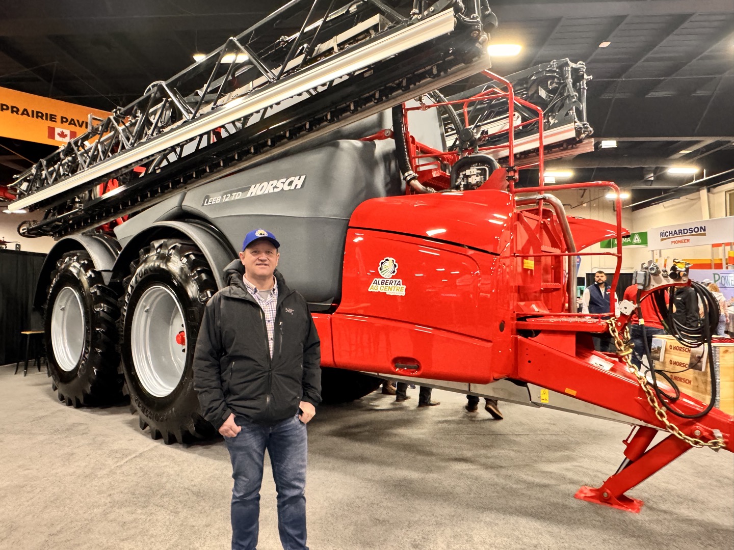 Exploring the HORSCH exhibit at Alberta AG Centre.