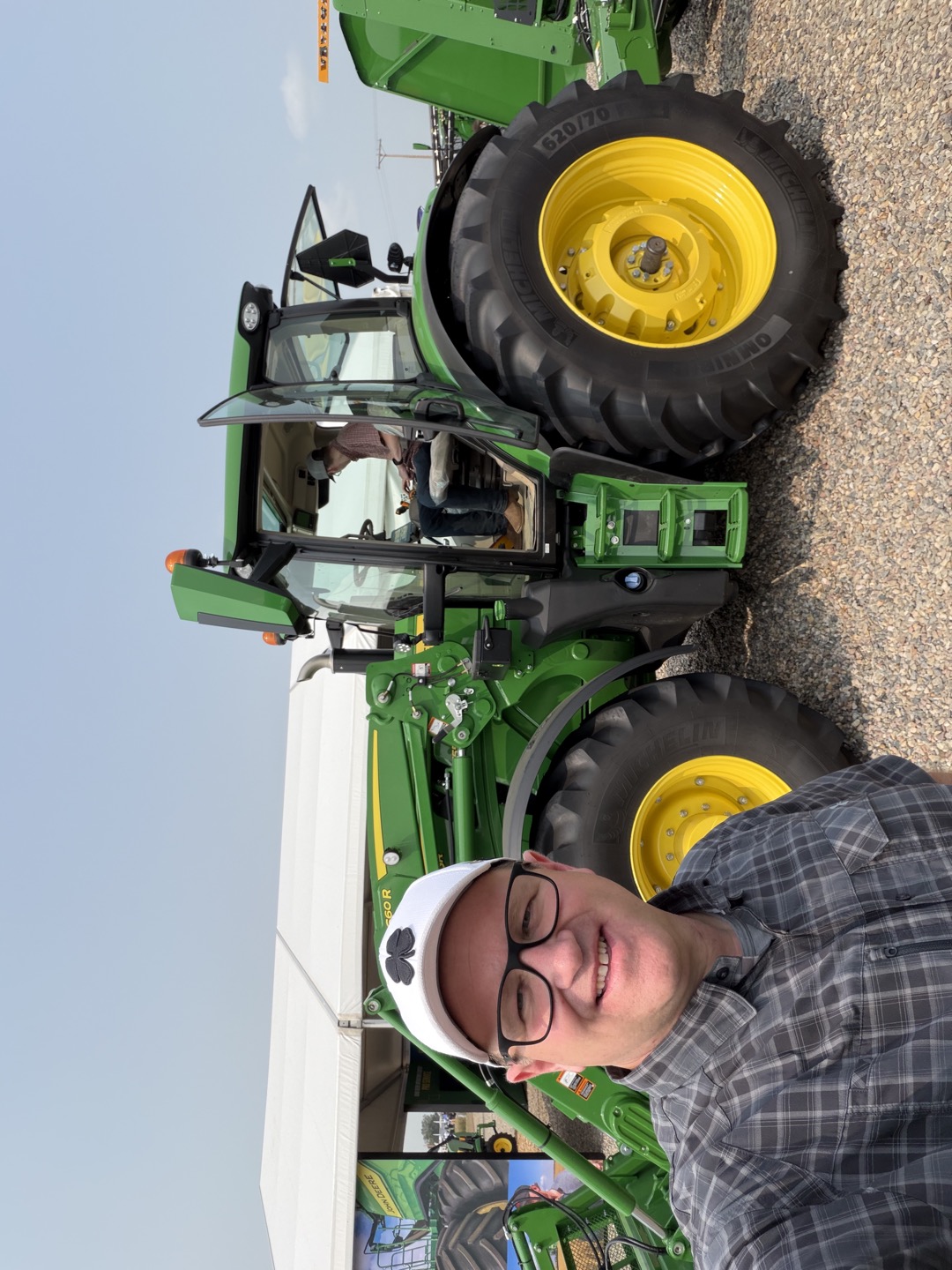 Exploring the John Deere tractor display.