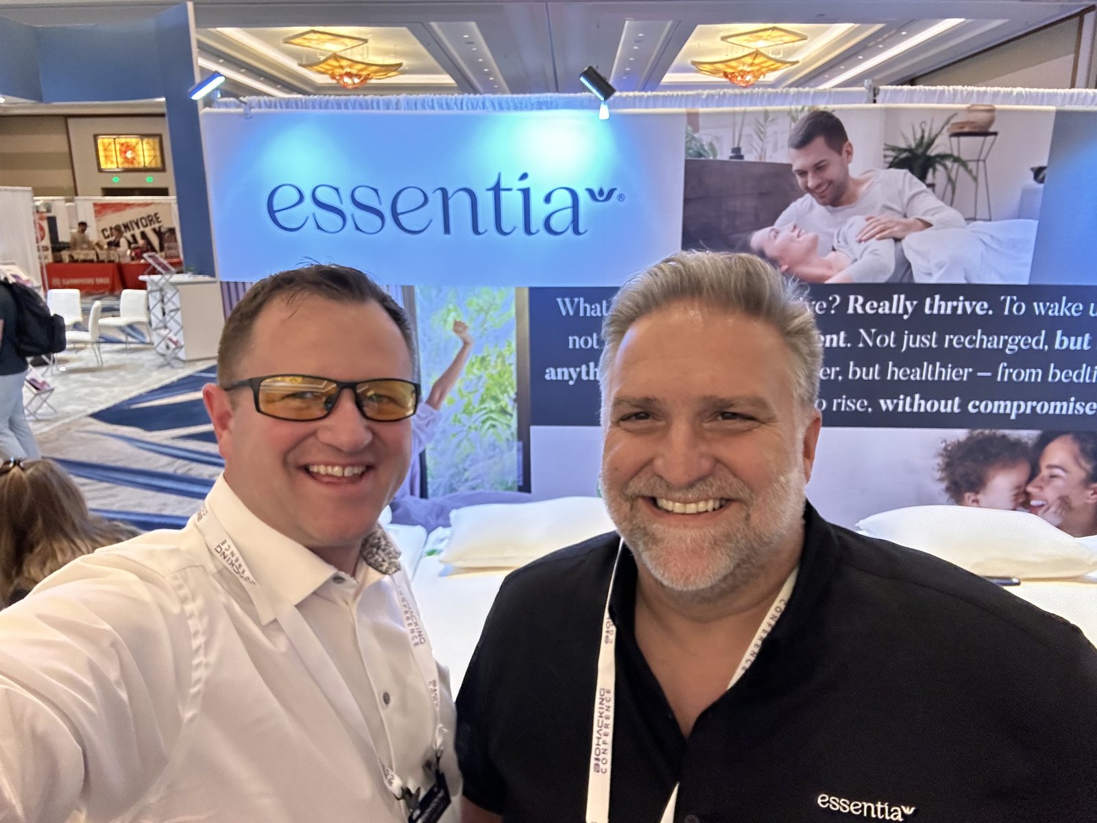 A moment at the Essentia booth.