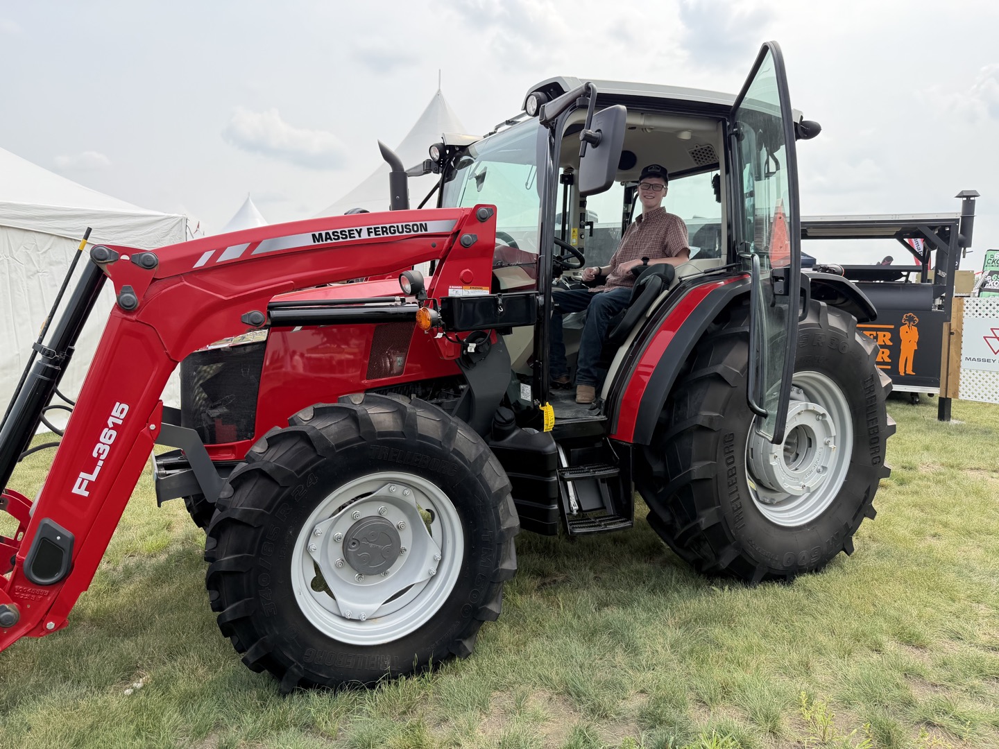 Exploring a Massey Ferguson tractor from the cab.