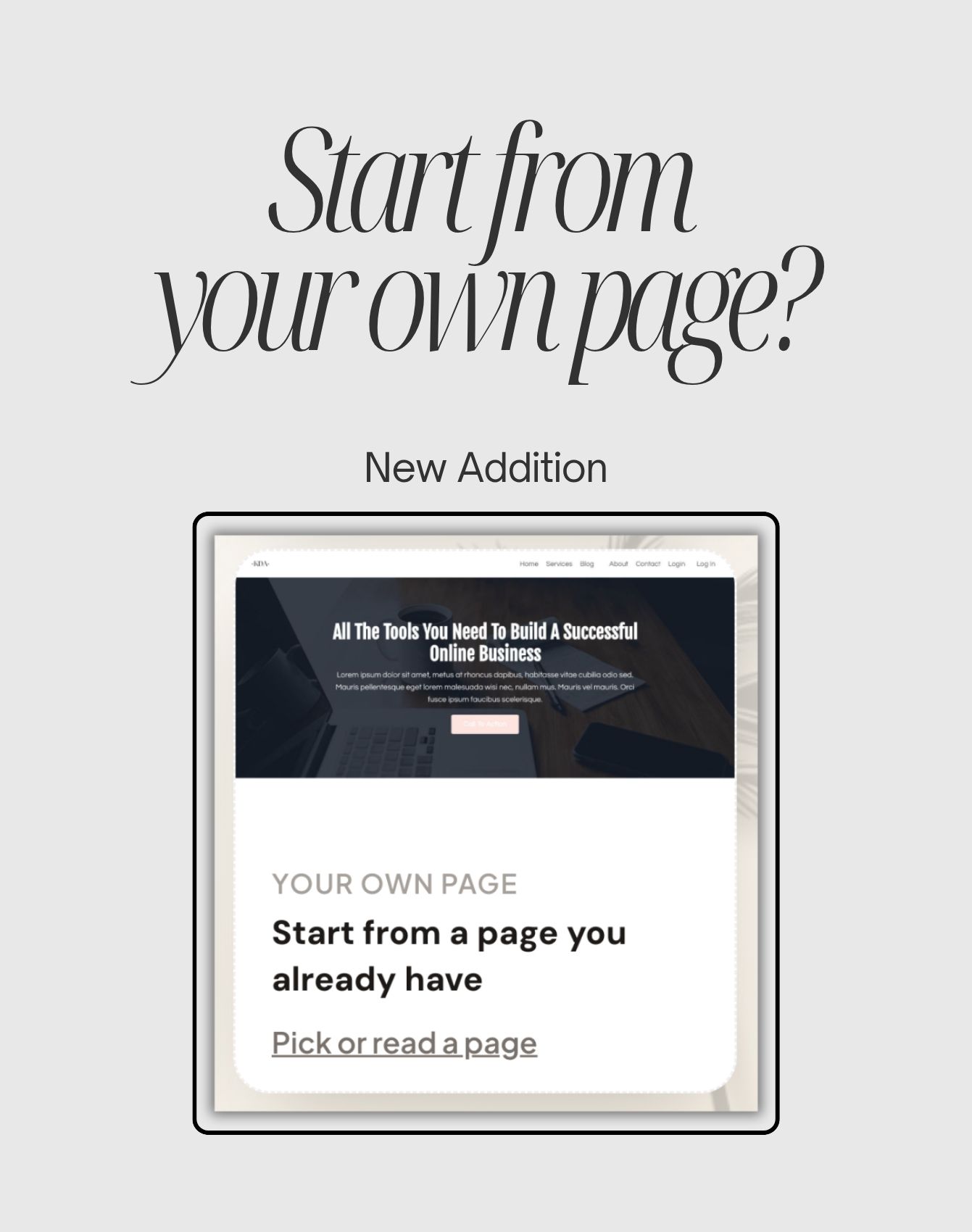 Start from your own page: The Runway's own-page card on a tablet