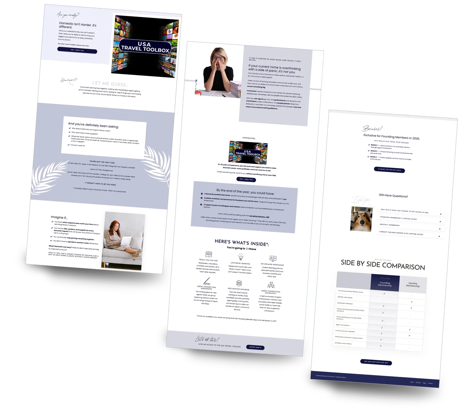 Wendy Bartley's USA Travel Toolbox sales page, built with The Runway's Just Jenny design