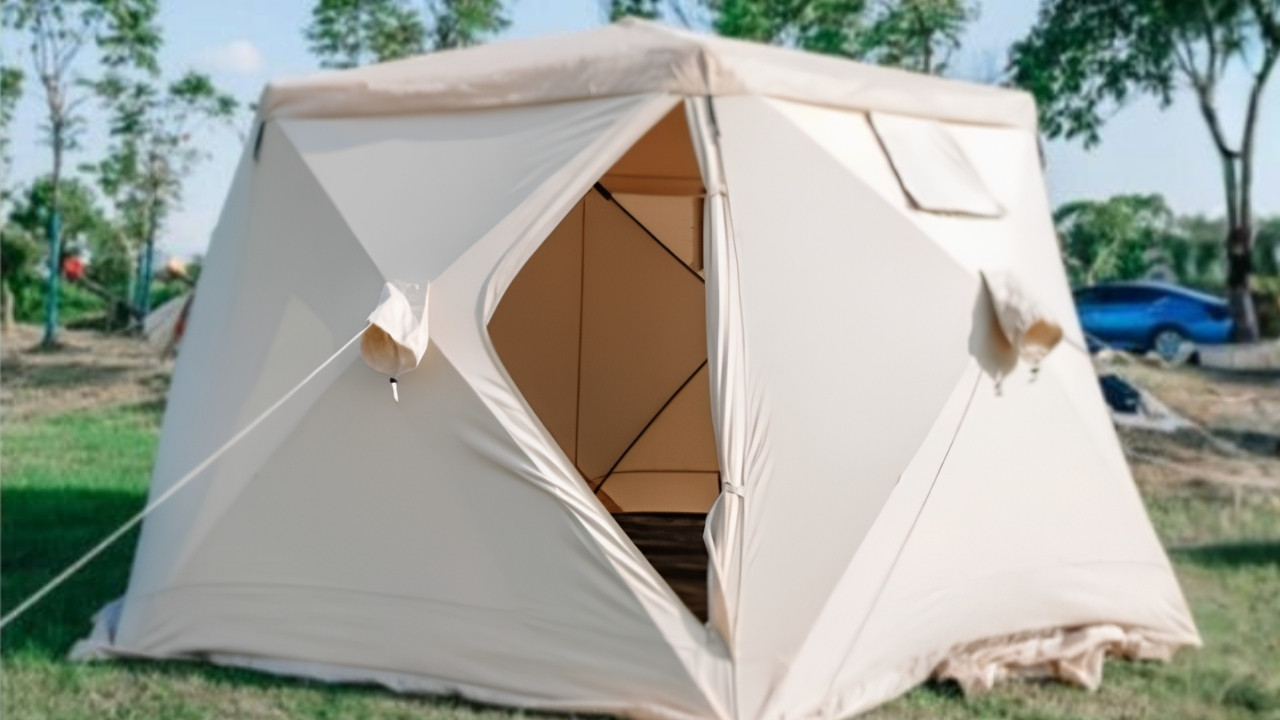Camping grounds with tents