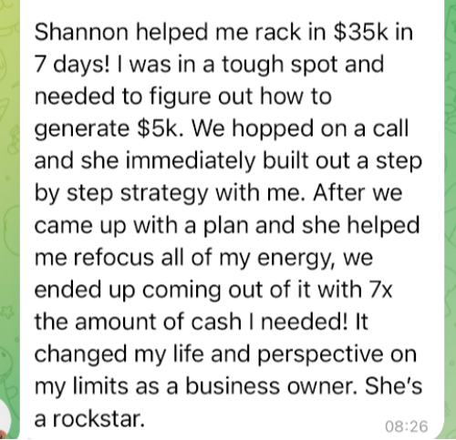 Client testimonial