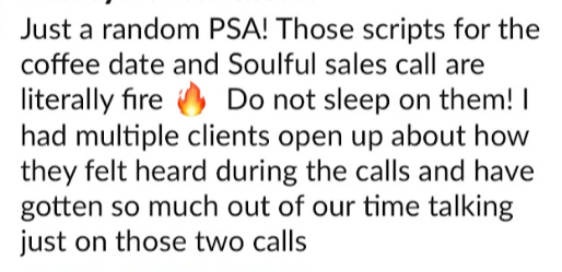 Client testimonial