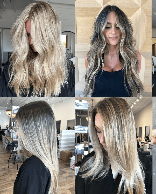 Blonde hair results collage