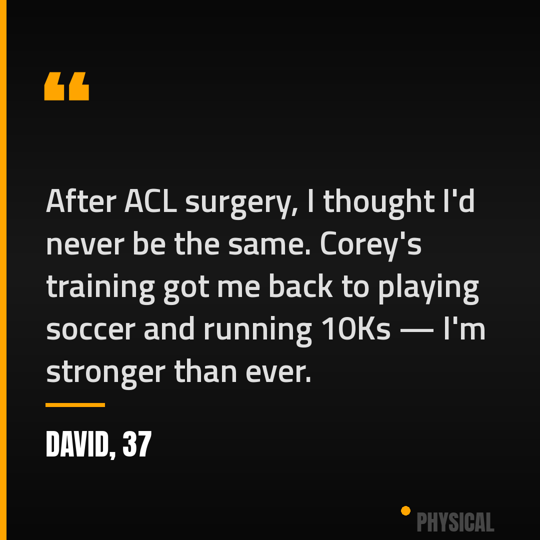 David, 37 — back to soccer and 10Ks after ACL surgery