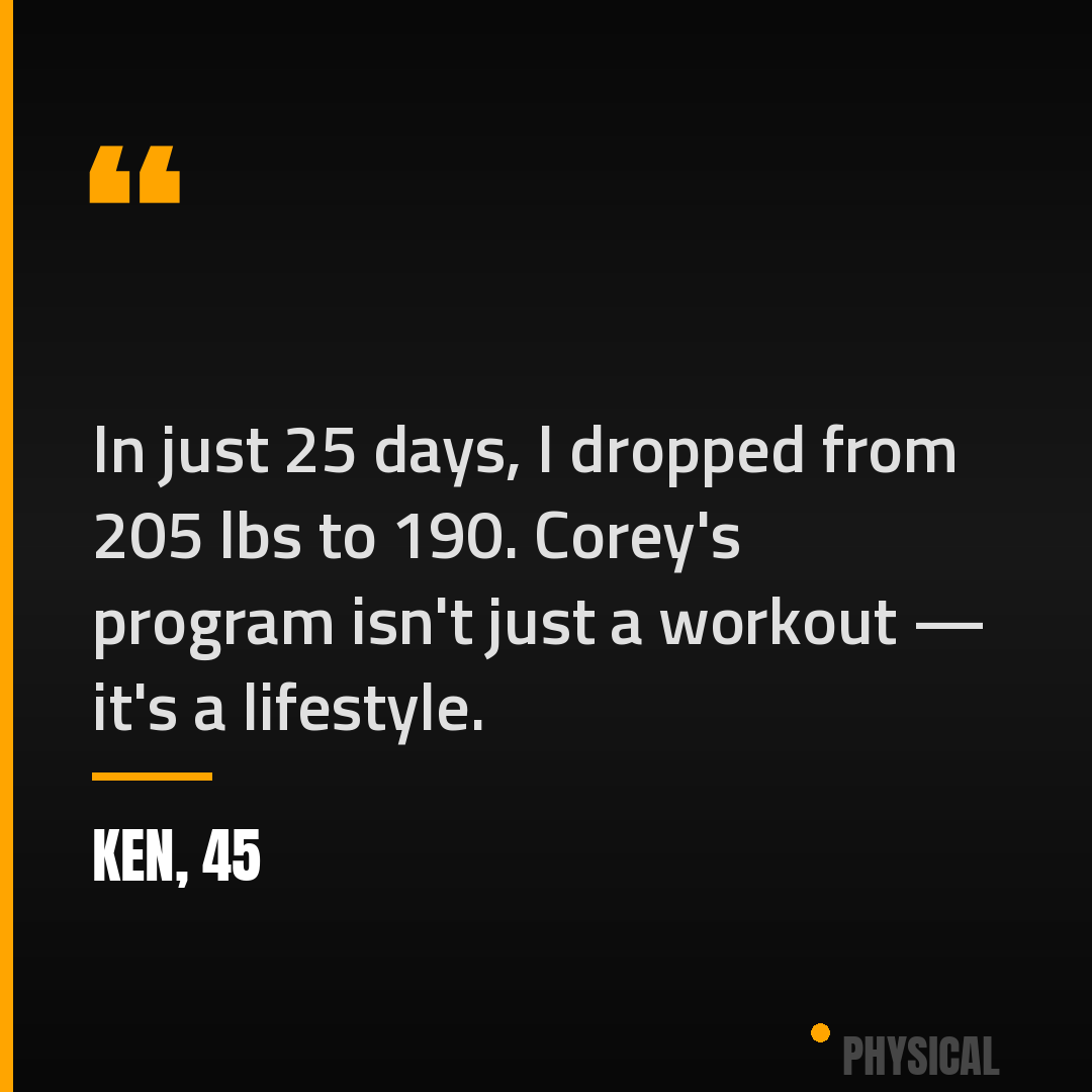 Ken, 45 — 205 to 190 lbs in 25 days