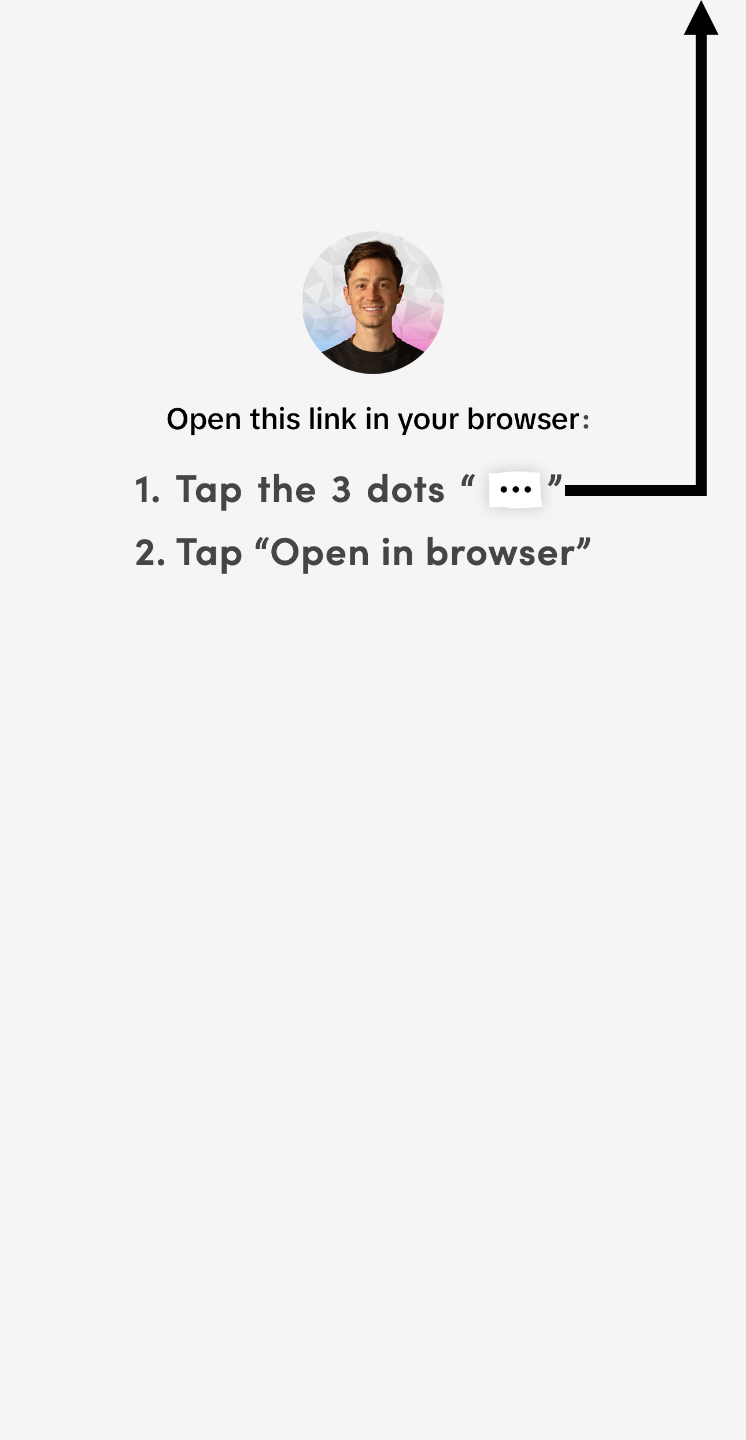 Open this link in your browser. Tap the three dots, then tap Open in browser.