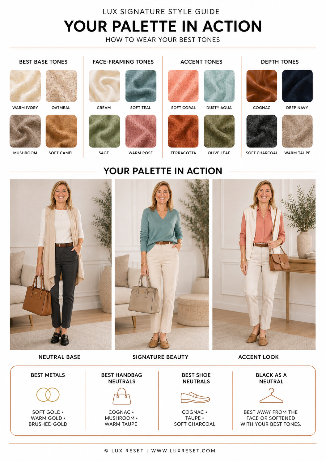 Heather's LUX Signature Style Guide - Palette in Action page