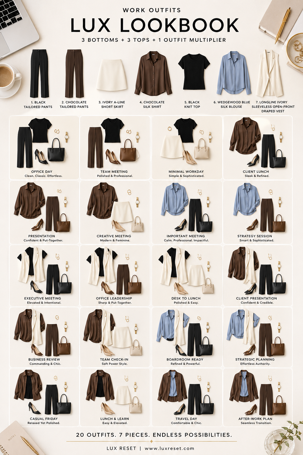 LUX LOOKBOOK, Work outfits