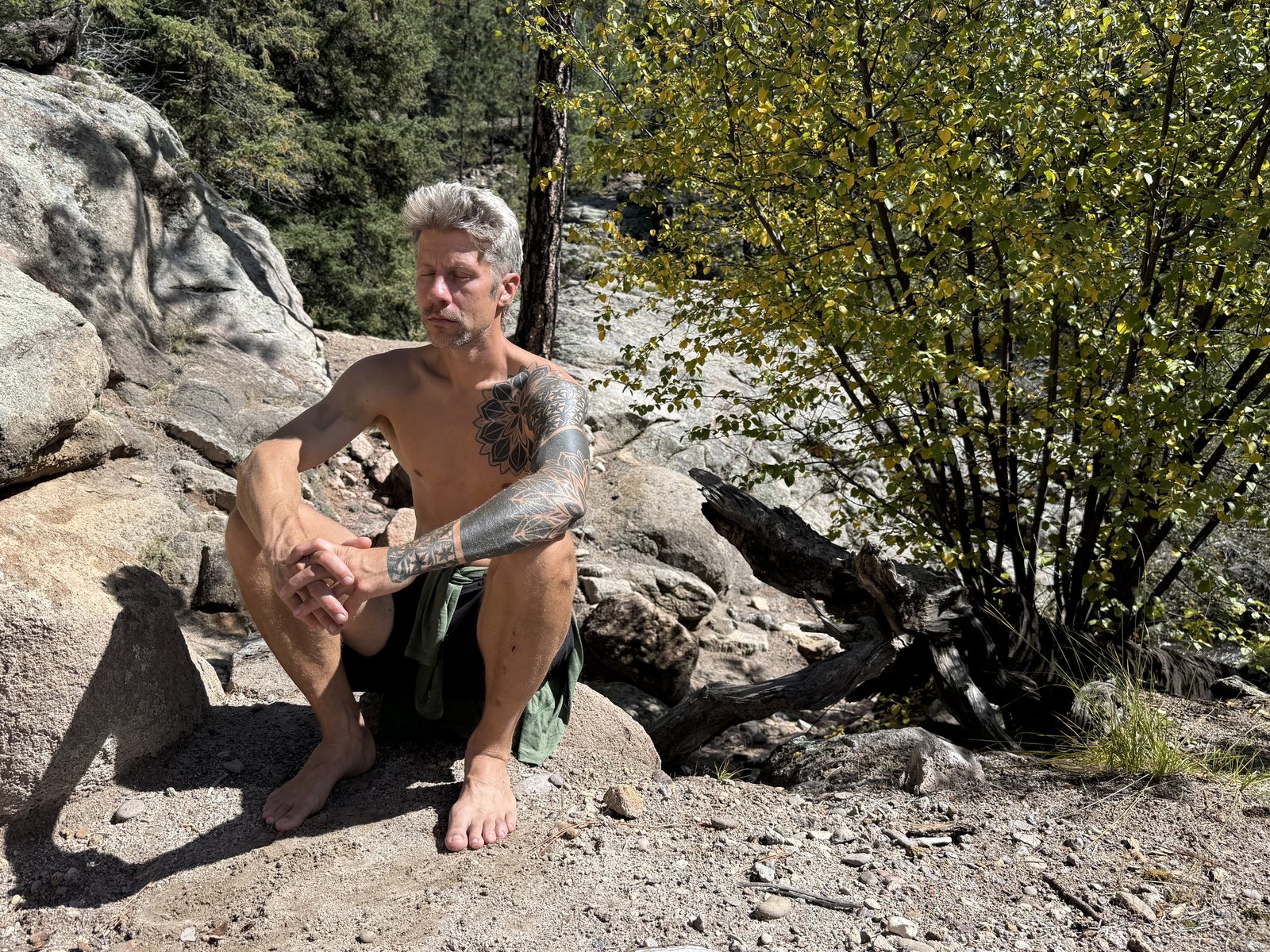 Breath practice in the mountains above Santa Fe