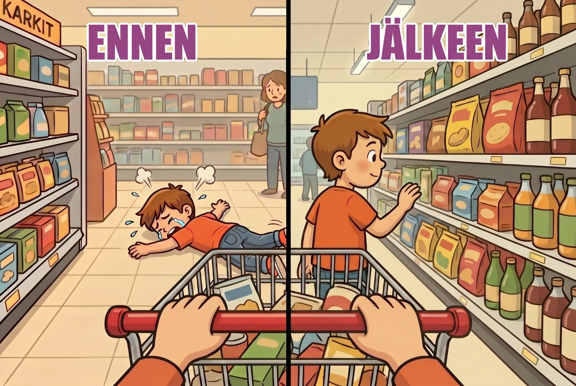 Kaupparaivo ennen ja jälkeen