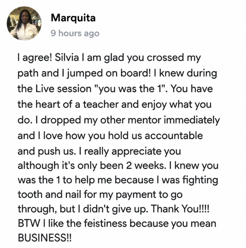 Student testimonial