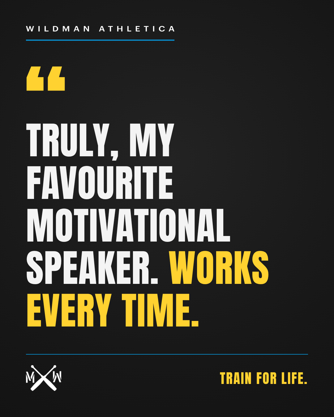 Testimonial: Truly, my favourite motivational speaker. Works every time.